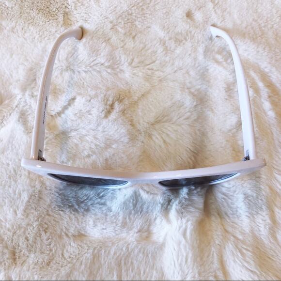 Kiara White Mirrored Full Rim Cat Eye Sunglasses - Picture 3 of 8